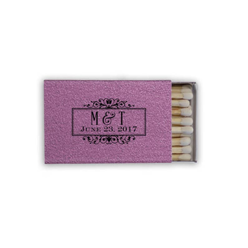 Fancy Initials Custom Wedding Matches Custom Matches Personalized Matches Wedding Favors Candle Box Matches Cigar Matches 40