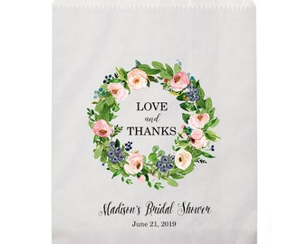 Bridal Shower Favor Bags, Personalized Thank You Bags, Printed Favor Bags, Custom Favor Bags, Wedding Favor Bags, Custom Goodie Bag