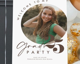 Class of 2025 Graduation Photo Welcome Sign - Grad Party Welcome Sign - Welcome Sign Congrats, Foam Board Sign, Graduation Canvas Party Sign