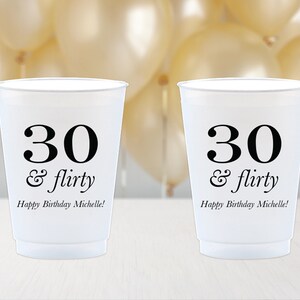 30th Birthday Frosted Cups Personalized Milestone Shatterproof Cups 30th 40th 50th 9 oz 16 oz 20 oz Custom Gift for Her Frost Flex Cups