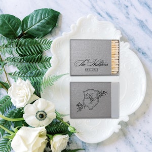Modern Script Personalized Match Boxes - Party Favors, Custom Matches, Foil Stamped Matches, Wedding favor, Candle gift