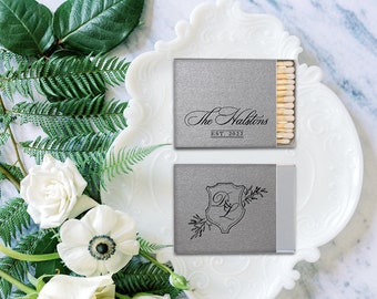 Modern Script Personalized Match Boxes - Party Favors, Custom Matches, Foil Stamped Matches, Wedding favor, Candle gift