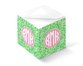 Personalized Sticky Note Cube - Preppy Design - Design Your Own - Mothers Day Gift - Teacher Gift - Personalized  Stationery