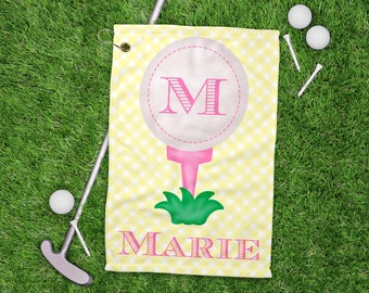 Pink Golf Tee PersonalizedGolf Towel Golf Towel Ladies League Gift Womans Golf Towel Girls Golf Towel Golft Gift Mothers Day Gift