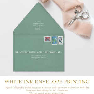 Envelope Address Printing Service - Digital Calligraphy - Color Envelope - Black Ink or White Ink Printing - Wedding Guest Address Printing