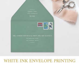 Envelope Address Printing Service - Digital Calligraphy - Color Envelope - Black Ink or White Ink Printing - Wedding Guest Address Printing