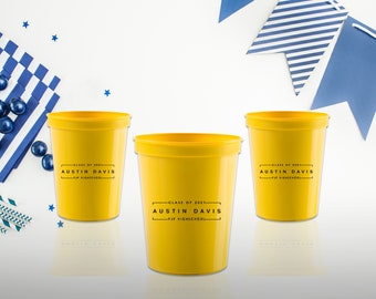 Graduation Decorations 2025 - Personalized Plastic Cups - Graduation Party Cups - Class of 2025 - Custom Party Favors