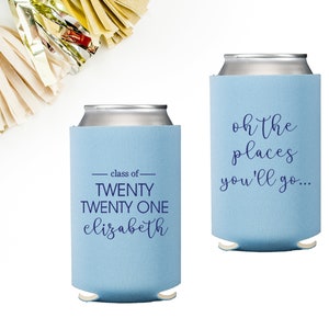 Graduation Coozies Class of 2025 Party Decorations Personalized Beer Huggers College Graduation Party Favors Custom Can Coolers