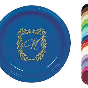 Personalized Plates, Disposable, Plastic, Monogrammed, Custom, Fiesta, Baby, Holiday, Thanksgiving, Christmas, Hanukkah, Wedding, Birthday