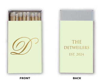 Single Initial Matches, Personalized Wedding Matchboxes, Custom Printed Matches, Unique Wedding Favors, Sparkler Send-Off, Cigar Bar Matches