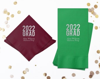 Personalized Graduation Napkins, Class of 2024, Class of 2024, Graduation lunch napkins, hand towels, College Graduation, Party Napkins