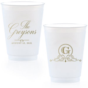 Engagement Party Custom Frosted Cups, 8oz, 9oz, 10oz, 12oz, 14oz, 16oz, 20oz, 24oz / Personalized Cups, Party Cups, Party
