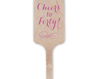 Birthday Drink Stirs, Wedding Stir Sticks, Custom Stir Sticks, Cocktail Stir Sticks, Personalized Stir Sticks, cheers to 40 148