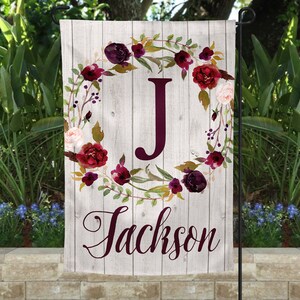 Personalized Floral Flag, Welcome Garden Flag, Garden flags, Farmhouse Garden Flag, Rustic Country Decor, Floral Garden Flag