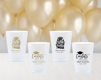 Graduation Cups Class of 2024 College Graduation Decorations Grad Party Favors Personalized Plastic Cups