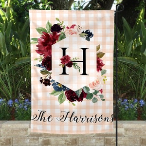 Garden Flag, Garden Flag Personalized, Monogrammed, Cottage Chic, Outdoor Decor, Custom Garden Flag, Personalized Gift