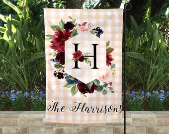 Garden Flag, Garden Flag Personalized, Monogrammed, Cottage Chic, Outdoor Decor, Custom Garden Flag, Personalized Gift