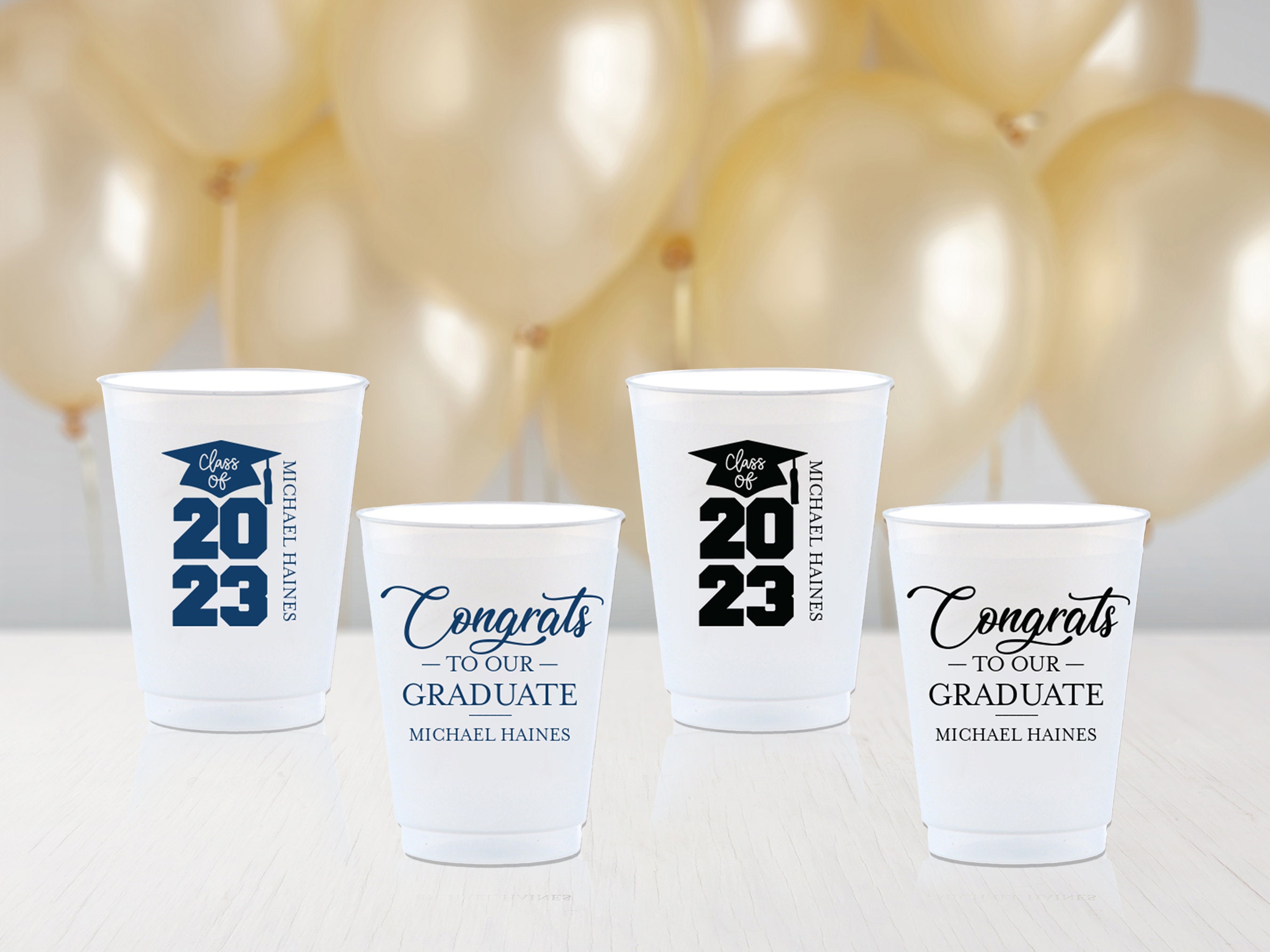 Graduation Party Cups Personalized Plastic Cups Class of 2023