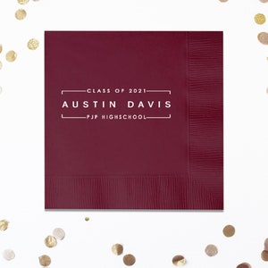 Graduation Napkins, 2025 Graduation, College Grad, Congrats Grad, Personalized Napkins, Cocktail Napkins, Beverage Napkins, Party Napkins