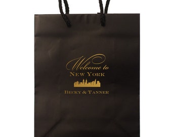 Custom Hotel Wedding Welcome Bags with names & Date, Personalized Gift Bags, Custom Wedding Weekend Bags for Guests, Favor Bag 132