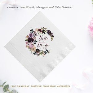 100+ Full Color Wedding Napkins Succulent Luncheon Napkins Rustic Beverage Napkins Custom Personalized Napkins Rustic Succulent Napkins