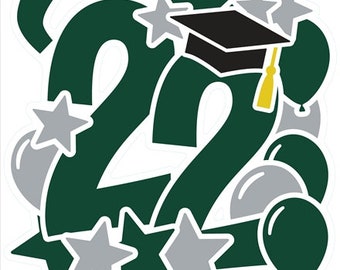 Senior Yard Sign, Graduation Yard Sign, 2024 Graduation Star and Script Yard Sign, Yard Signs for Graduation, Graduation Decor, class of 23