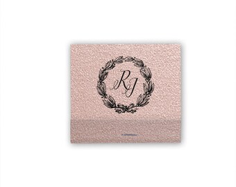 Custom Matchboxes with Heart Wreath - Elegant Wedding Favors, Wedding Matches, Wedding Decor, Personalized Matches, Rustic Wedding