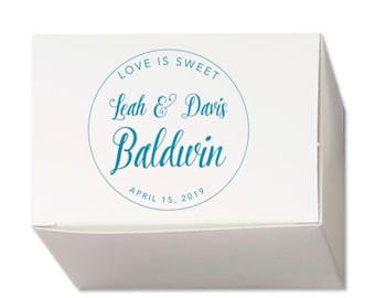 Wedding Favor Truffle Box, Custom Favor Box, Candy Box, Personalized Box, Jordan Almond Box, Shower Favors, Personalized Monogram 291