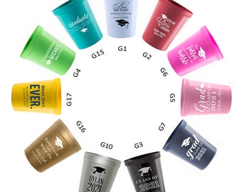 Graduation Cups, Graduation Party Favors, Grad Gifts, College Graduation Favors, Class of 2025 Cups, Cheers to the Graduate