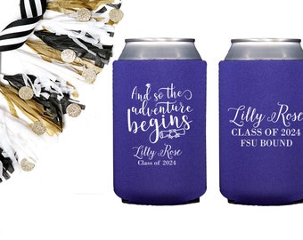 Graduation Party Favor Can Cooler Personalized Graduation Gift, Custom Can Cooler, High School College Grad, Cheers to Class of 2025,