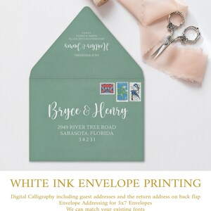 Envelope Address Printing Service - Digital Calligraphy - Color Envelope - Black Ink or White Ink Printing - Wedding Guest Address Printing