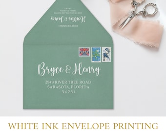 Envelope Address Printing Service - Digital Calligraphy - Color Envelope - Black Ink or White Ink Printing - Wedding Guest Address Printing