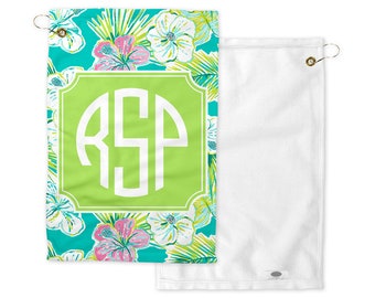 Tropical Golf Towel Flamingo Golf Towel Monogrammed Golf Towel Personalized Golf Towel Ladies Golf Towel Tennis Towel Sports Towel Tennis