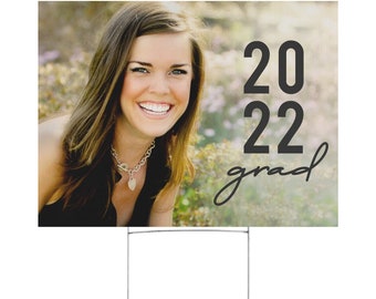 Graduation Yard Sign with H-Stake, Personalized Outdoor High School College Graduation Signs, Custom Lawn Decorations, Class of 2025 Sign