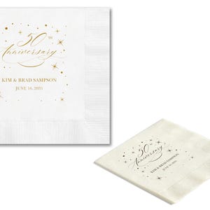 Full Color Golden Years Digital Napkin - Beverage, Full Color Cocktail Napkins, Personalized Napkins, Anniversary Napkins, 3-Ply Napkins
