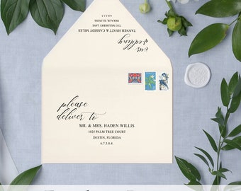 Modern Calligraphy Envelopes, Envelope Printing, Printed Envelopes, Addressed Envelopes, Elegant Wedding Envelopes