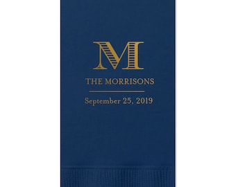 Personalized Guest Towels Bathroom Restroom Hand Towels Dinner Napkins Wedding Paper Hostess Gift Monogram customize your colors 307