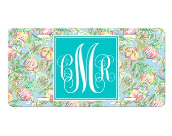 Personalized Car Tag-Personalized License Plate-Personalized Gift-Watercolor Floral Painting Car Tag -Car License Plate-Sweet 16 Gift