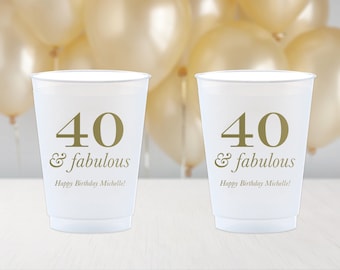 40th Birthday Cup, 40th Birthday Party, Cheers to 40 Years, Frosted Cups, Personalized Cups, Custom Cups, Birthday Decor, Happy Birthday