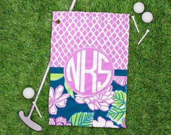 Purple Flower Personalized Golf Towel, Womans Tennis towel, Tennis League Gift, Tennis Gift, Womans Tennis, Girls Tennis Gift