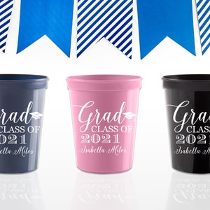 Graduation Cups, Graduation Party Favors, Graduation Gift, College Graduation, Class of 2025 Cups, Cap and Gown, Grad Cups
