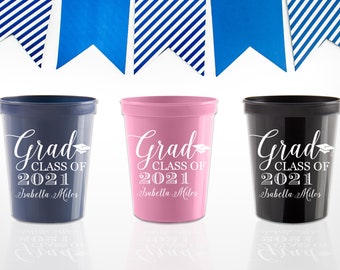 Graduation Cups, Graduation Party Favors, Graduation Gift, College Graduation, Class of 2024 Cups, Cap and Gown, Grad Cups