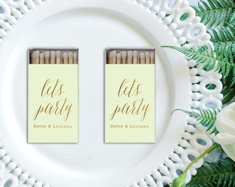 Lets Party Personalized Sparkler Send off Wedding Matches, Custom Wedding Matchboxes, Personalized Wedding Favor, Sparkler Matches