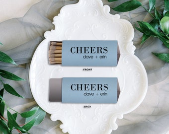 Cheers! Custom Party Matchboxes - Wedding Favor Matches, Wedding Decor, Personalized Matches, Birthday, Match Box Favor, Anniversary