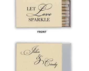 Foil Printed Last Name Matchboxes, Personalized Wedding Matches, Custom Wedding Favors, Gold Foil Printed Matches, Personalized Matches