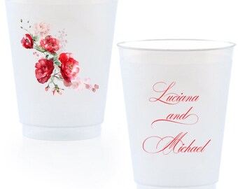 12/16/20 oz Personalized Frost Flex cups, Weddings, Party Favors, Stadium, Party, Custom, wedding crest, bachelorette, getaway trip