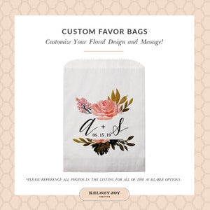 Set of 25 Personalized Custom Love is Sweet Wedding Favor Treat Bags - Candy Buffet, Donuts, Cookies, Popcorn - Wedding, Bridal, Baby Shower