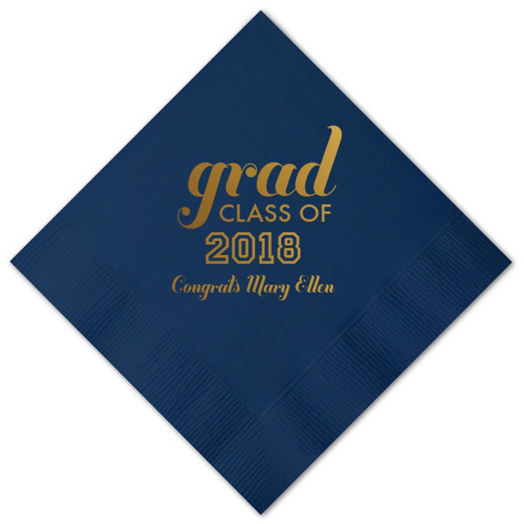 Class of 2024, Senior 2109, Grad Party Napkins, Personalized Napkin ...