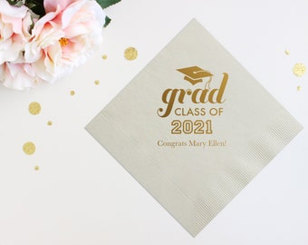 2024 Graduation Napkins Graduation Party Decorations Congrats Grad Cocktail Napkins Dinner Napkins Hand Towels