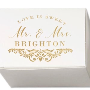 Wedding Favor Chocolate Favor Box - Truffle Favor Box - Wedding Party Bridal Favor Box- Thank You Gift Box - Custom Printed Party Favor Box